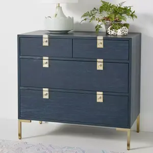 2024 Nordic Antique Retro Luxury Wooden Ingram Four-Drawer Dresser Cabinet For Home Furniture