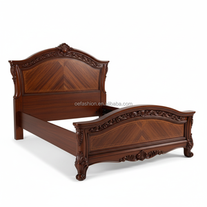 Armoire de chambre à coucher de style victorien, finition acajou, incrustation en chevrons, OE-FASHION - Product Image 4