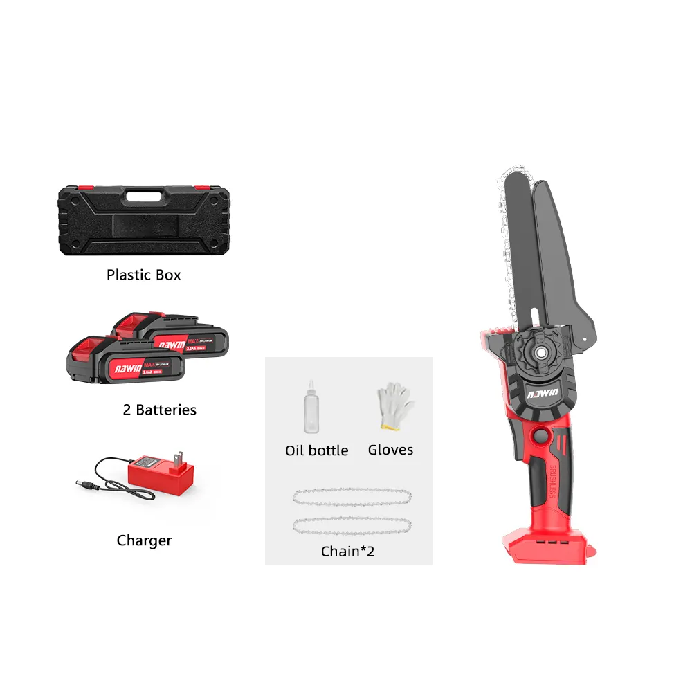 NAWIN em estoque 6 polegadas moto-serra preço máquina 5400r/min Chain Saw Tool Kit com bateria e carregador