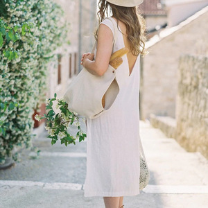 Sac de rangement pour fleurs en toile de style nordique, sac fourre-tout portable pour fleurs séchées, sac cadeau pour bouquet, panier de courses créatif pour l'extérieur - Product Image 3