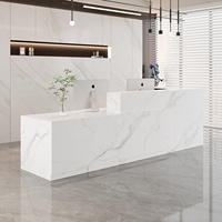 Comptoir de réception de style moderne, de haute qualité, luxueux, commercial, long, pour hôpital, bureau, forme artistique
