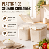 Cupboard-friendly Nordic Style Plastic Rice Storage Container Home Use Large 20-Pound Sealed Moisture-Proof Insect-Proof Grain