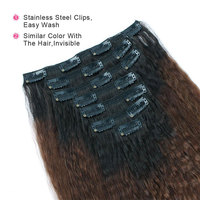 Usine Double Drawn Clip-ins Extension 100% Naturel Virgin Raw Cheveux Clip dans Extension De Cheveux