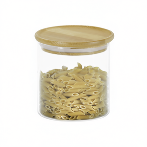 Tarro de almacenamiento KESPER de vidrio con tapa de bambú para pasta y productos secos, capacidad de 1 litro - Product Image 2