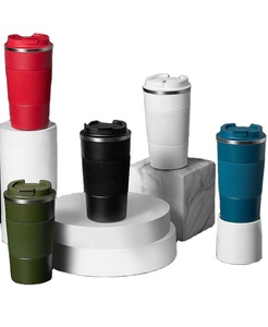 Custom Vacuum Double Wall Stainless Steel Coffee Cup Silicone Sleeve and Lid - Product Image 6