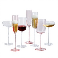 Verres à vin rouge LSA du Royaume-Uni en cristal, coffret cadeau, verres à vin mousseux roses, verres pour couple, cadeaux et souvenirs, style rétro léger