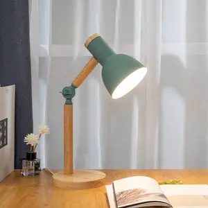 Moderne einfache verstellbare Holzmast Schreibtisch lampe rotierende Macaron Schlafsaal Lesung Nachttisch lampe