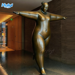 Statue de femme voluptueuse abstraite moderne grandeur nature personnalisée, sculpture en bronze coulé de style <span class=keywords><strong>Botero</strong></span> pour la décoration de jardin extérieur - Product Image 3