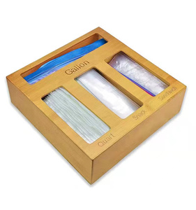 Porta Bolsas de Bambú Pulido Reutilizable Compatible con Ziploc, <span class=keywords><strong>Solimo</strong></span>, Glad, Hefty para Galones, Decoración del Hogar - Product Image 6