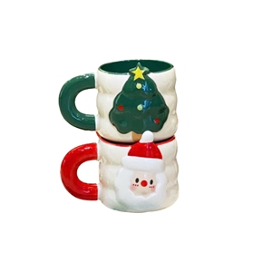 Taza de Café de Cerámica Navideña Festiva, Taza con Diseño de Santa Claus, Muñeco de Nieve y Árbol, Decoración para el Hogar, Regalo, Venta al por Mayor, ODM, MOQ Bajo - Product Image 2