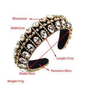 蓝宝石巴洛克彩色珠宝头带奢华头带夏季美容产品宝石装饰休闲巴洛克彩色宝石 - Product Image 2