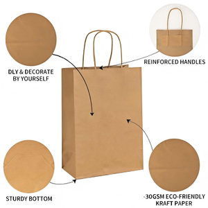 Sacs en papier kraft personnalisables en gros, multifonctionnels, souples, colorés, recyclables, avec poignées, pour promotion et exposition - Product Image 3