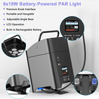 4 pièces 6X18W APP Wifi W-DMX DMX512 contrôle RDM Rechargeable 2.4G sans fil alimenté par batterie LED Uplight pour mariage Club fête DJ