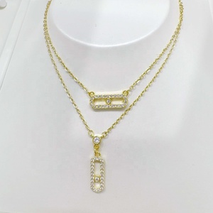 สร้อยคอทองเหลืองชุบทอง 18k ประดับเพชรคิวบิกเซอร์โคเนีย สำหรับใส่ทุกวัน ของขวัญสุดน่ารักสำหรับคุณแม่ ผู้หญิง สร้อยคอแบบซ้อนทับได้ ดีไซน์โดดเด่นไม่ซ้ำใคร - Product Image 3