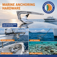Ancre marine en acier inoxydable 316, ancre à griffes de 5 kg, pour ancrage de bateaux, kayaks, bateaux pneumatiques, yachts, accessoires de quincaillerie marine