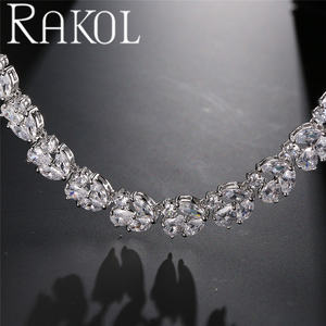 Rakol SP117 Bling Water Shape Zircon Ensemble de bijoux deux pièces - Product Image 4
