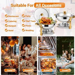 Calentador de Alimentos de Mesa 2026, de Acero Inoxidable, con Combustible de Alcohol, Capacidad de 9L, Conservación de 12 Horas, para Buffet de Hotel y Catering, Venta al por Mayor - Product Image 4