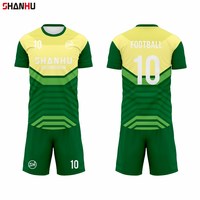 Ensemble de maillots de football respirants à séchage rapide en polyester avec impression par sublimation pour les acheteurs du Japon, de la Corée et de l'UE – Maillots de football bleu ciel