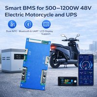 BMS intelligent et matériel personnalisé Hbj 10-24S 30A 40A 50A 60A pour vélo électrique, tricycle et moto électrique avec NTC et Bluetooth