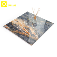 Carrelage décoratif en porcelaine effet marbre naturel bleu, 60x60 cm (24x24 pouces), pour sol et mur