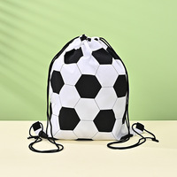 Sac de rangement de football noir et blanc de vente chaude personnalisé en usine sac à dos à cordon d'épaule en polyester