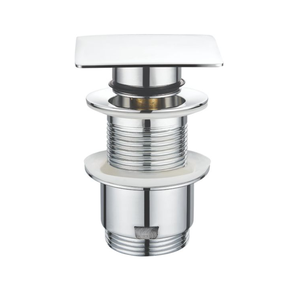 Vanne Click Clack Hofen G1-1/4 avec couvercle carré moderne <span class=keywords><strong>en</strong></span> laiton chromé pour lavabo, siphon anti-odeur avec bouchon escamotable - Product Image 2
