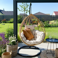 Fauteuil suspendu en rotin pour l'extérieur, chaise suspendue en forme d'œuf, balançoire pour balcon et jardin