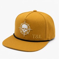 Casquette de camping 5 panneaux ajustable en 100 % laine, imprimée sérigraphiée avec logo personnalisé, boucle plate argentée/cuivrée, pour toutes les saisons, vente en gros