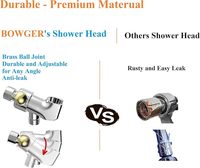 Pommeau de douche haute pression avec couverture anti-pluie pour corps entier, tuyau long, tête détachable idéale pour salle de bain