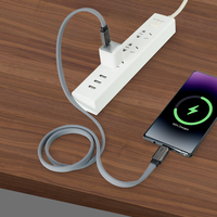 Kabel Data USB Tipe C baru, 1M 1.5M 2M silikon datar pengisi daya cepat untuk manufaktur pengisi daya ponsel perangkat IOS