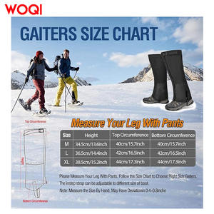 Guêtres de neige WOQI pour l'extérieur, imperméables, anti-boue, pour la randonnée et la montagne, protection des mollets pour adultes, en polyester. - Product Image 3