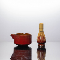 Bol à Matcha en Céramique et Porcelaine Style Japandi Écologique Qualité Alimentaire Durable Portable Ensemble à Thé Brosse en Bambou Baiben Li Song Dynasty