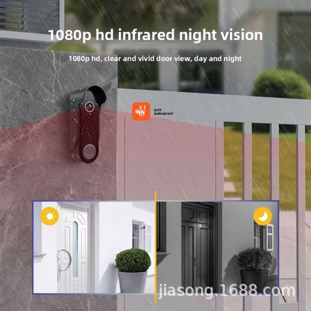 Smart Wireless Video Doorbell With Display,2K HD Low Power WiFi Camera Mobile APP Compatible Tuya for Home Security