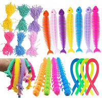 Bracelet anti-stress licorne chenille en TPR étoilé, jouet souple en caoutchouc à tirer pour soulager le stress, pour jeunes (7-14 ans)