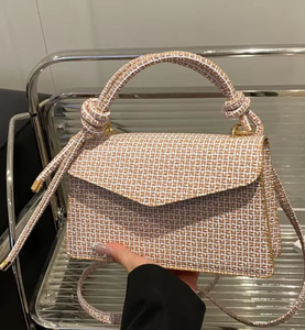 Bolso informal, bolso cuadrado pequeño y sencillo, bolso de hombro de color sólido a la moda para mujer, bolso cruzado retro de verano, bolso tote - Product Image 1