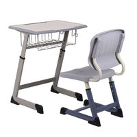 Vente en gros de bureaux et chaises réglables modernes et durables pour étudiants, avec plateau en bois, pour les salles de classe du primaire et du secondaire