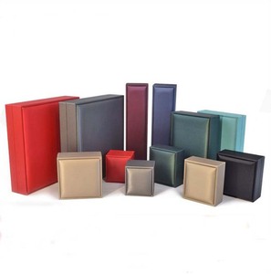 Wholesale Custom logo Pu Leather Cheap Jewelry Box Ring <b>Earring</b> Pendant Necklace Chain Stock Available Packaging <b>Boxes</b> - Product Image 2