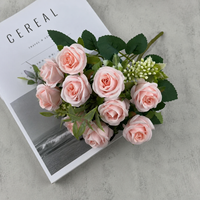 Bouquet de roses artificielles faites à la main LUYI en gros, avec cristaux scintillants – Arrangement durable et compact pour Pâques et le Nouvel An