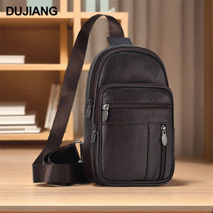 กระเป๋าคาดหน้าอกผู้ชายดูเจียงหนังแท้สำหรับเดินทางแบบลำลองใช้กลางแจ้ง - Product Image 1