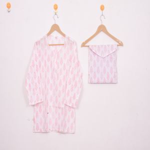 Conjunto de Pijama de Algodón con Pantalón Largo - Ropa de Dormir de Algodón, Ropa de Dormir y de Estar por Casa de Verano Estilo Bohemio para Mujer, Regalo - Product Image 2