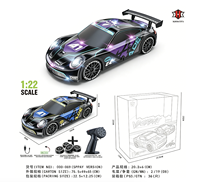 Voiture de course électrique RC à l'échelle 1:18, 27 MHz, avec lumières, 5 canaux, portée de 100 m, jouets de course pour enfants