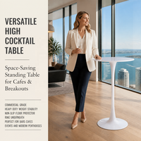 Table haute en métal, design moderne, base sur pied, usage commercial, table basse de loisirs pour la maison