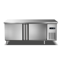 Table de travail de cuisine de restaurant, table réfrigérée, réfrigérateur de comptoir, congélateur commercial en acier inoxydable sous le comptoir pour la cuisine de restaurant