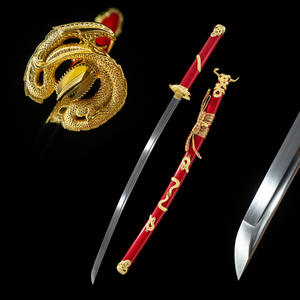 Sabres Longquan de 110 cm, forgés à la main, en une seule pièce, sabres ornementaux Serpent Doré, sabres samouraï fins, ornements, katanas en acier à haute teneur en carbone - Product Image 1