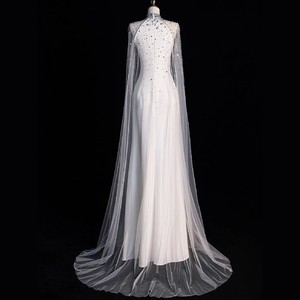 Nuovi Abiti da Sera Bianchi in Raso Stile Sirena con Maniche a Mantella, Eleganti Vestiti da Teatro e <span class=keywords><strong>Opera</strong></span> per Donne - Product Image 4