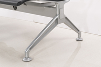 Chaise d'attente 3 places en alliage d'aluminium pour aéroport, avec rembourrage en mousse, très vendue