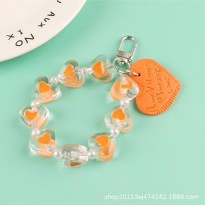 Bracelet créatif Porte-clés Pendentif Lettre Cuir Transparent Coeur Personnalisé Sac Accessoires - Product Image 6