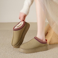 Bottes de neige pour femmes, modèle export, chaudes du Nouvel An, à semelle épaisse, style mules, avec doublure polaire et fourrure, à talon ouvert