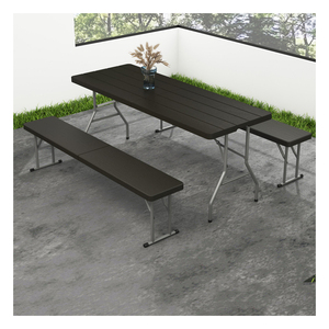 Đơn giản mây mô hình bàn nhựa và bia băng ghế dự bị gấp Bàn và ghế 180cm nhựa gấp trong một nửa bảng và băng ghế dự bị Thiết lập - Product Image 3