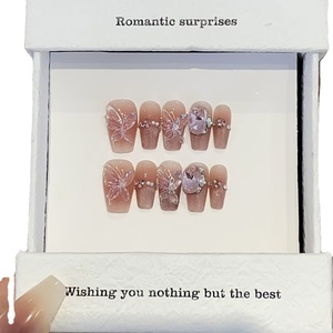 <span class=keywords><strong>Uñas</strong></span> Postizas al Estilo Francés al por Mayor, 10 Piezas, <span class=keywords><strong>Elegantes</strong></span> <span class=keywords><strong>Uñas</strong></span> Acrílicas de Diseño Ojo de Gato, Calidad de Salón, <span class=keywords><strong>Uñas</strong></span> Postizas <span class=keywords><strong>Cortas</strong></span> - Product Image 2